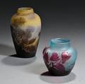 Two Galle Cameo Glass Vases