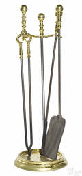 Set of Federal brass and iron fire tools ca 1820