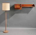 Wall Shelf with Compartment and a Floor Lamp