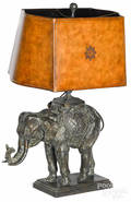 Maitland Smith bronze elephant table lamp