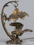 Brass eagle table lamp