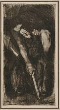 Kthe Kollwitz German 18671945 Four Interior Scenes Vier Mnner in der Kneipe