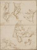 Francesco Salvator Fontebasso Italian 17091769 Doublesided Sheet of Figure Studies