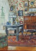 Louis Charles Vogt American 18641939 Two Home Interiors