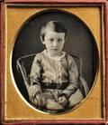 Lawrence American fl Late 1840sEarly 1850s Sixthplate Daguerreotype of a Seated Boy