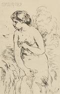 PierreAuguste Renoir French 18411919 Baigneuse debout  mijambes