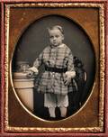 American School 19th Century Quarterplate Daguerreotype of a Boy Standing on a Chair