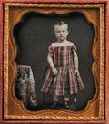 American School 19th Century Handtinted Sixthplate Daguerreotype of a Young Girl Standing on a Chair