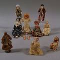 Nine Assorted Dollhouse Dolls