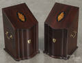 Pair of contemporary inlaid mahogany divided boxes