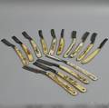 Group of Fourteen Contemporary Commissioned Scrimshaw Straight Razors
