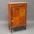 Louis XIVstyle Kingwood Veneer Ormolumounted Marbletop Music Cabinet