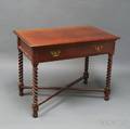 Late Classical Carved Mahogany Onedrawer Worktable
