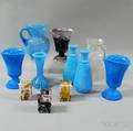 Group of Victorian Mostly Colored Glass Vessels