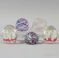 Five Art Glass Paperweights