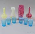 Ten Colored Glass Items
