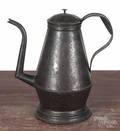 Pennsylvania punched tin goose neck coffee pot