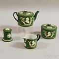 Four Wedgwood Olive Green Jasper Items