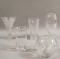 Five Crystal Vases