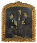 American oil on canvas family portrait mid 19th c
