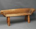 Asian Primitive Carved Hardwood Bench
