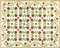 Appliqu floral pattern quilt late 19th c