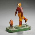 Painted Cast Iron and Tin Articulated Football Player