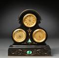 Miniature French Triple Dial Desk Clock