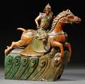 Large Sancai Horse and Rider Figure