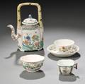 Five Famille Verte Porcelain Items