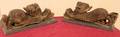Pair of Solid Wood Carved Tibetan Palace Figures