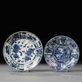 Two Kraakstyle Blue and White Dishes