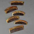 Six Gold Lacquered Carved Kushi Combs