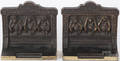 Pair of Bradley and Hubbard bronze bookends with  Hear no Evil