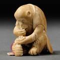 Ivory Netsuke of a Monkey