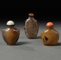 Three Hardstone Snuff Bottles