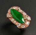 Rose Gold Ring with Marquise Jadeite