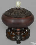 Chinese Qing dynasty iron red glaze censer 18th c