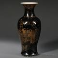 Black and Gilt Baluster Vase