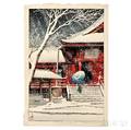 Kawase Hasui 18831957 Snow at Kiyomizu Temple Ueno