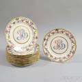 Set of Twelve Continental Porcelain Plates