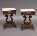 Pair of Lyrebased Marbletop Stands