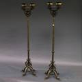 Pair of Paintedmetal Fourlight Torchieres
