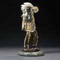 Modern Coldpainted Bronze Native American Indian Chief