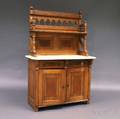 Victorian Carved Oak Marbletop Sideboard