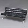 Midcentury Vinyl and Chromed Steel Sofa