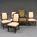 Set of Five Renaissance Revival Walnut Chairs