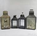 Four Square Glass and Tin Carriage Lanterns