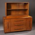 T H RobsjohnGibbings Walnut Credenza and Bookcase