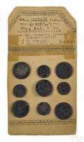 Collection of buttons on a card